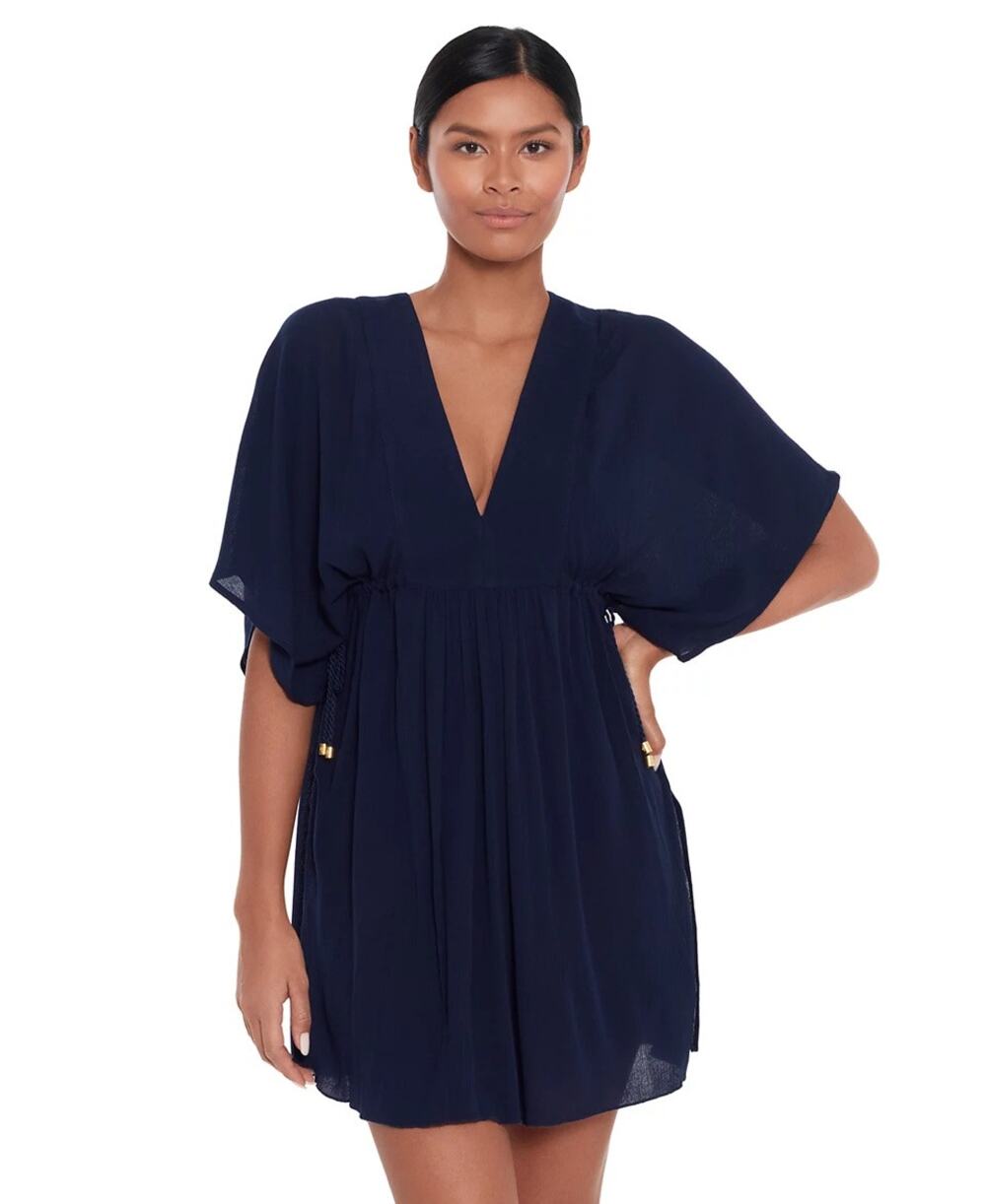 Lauren Ralph Lauren Lauren by Ralph Lauren Crinkle Rayon Tunic In Navy